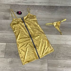 Gold lingerie/club dance dress size S